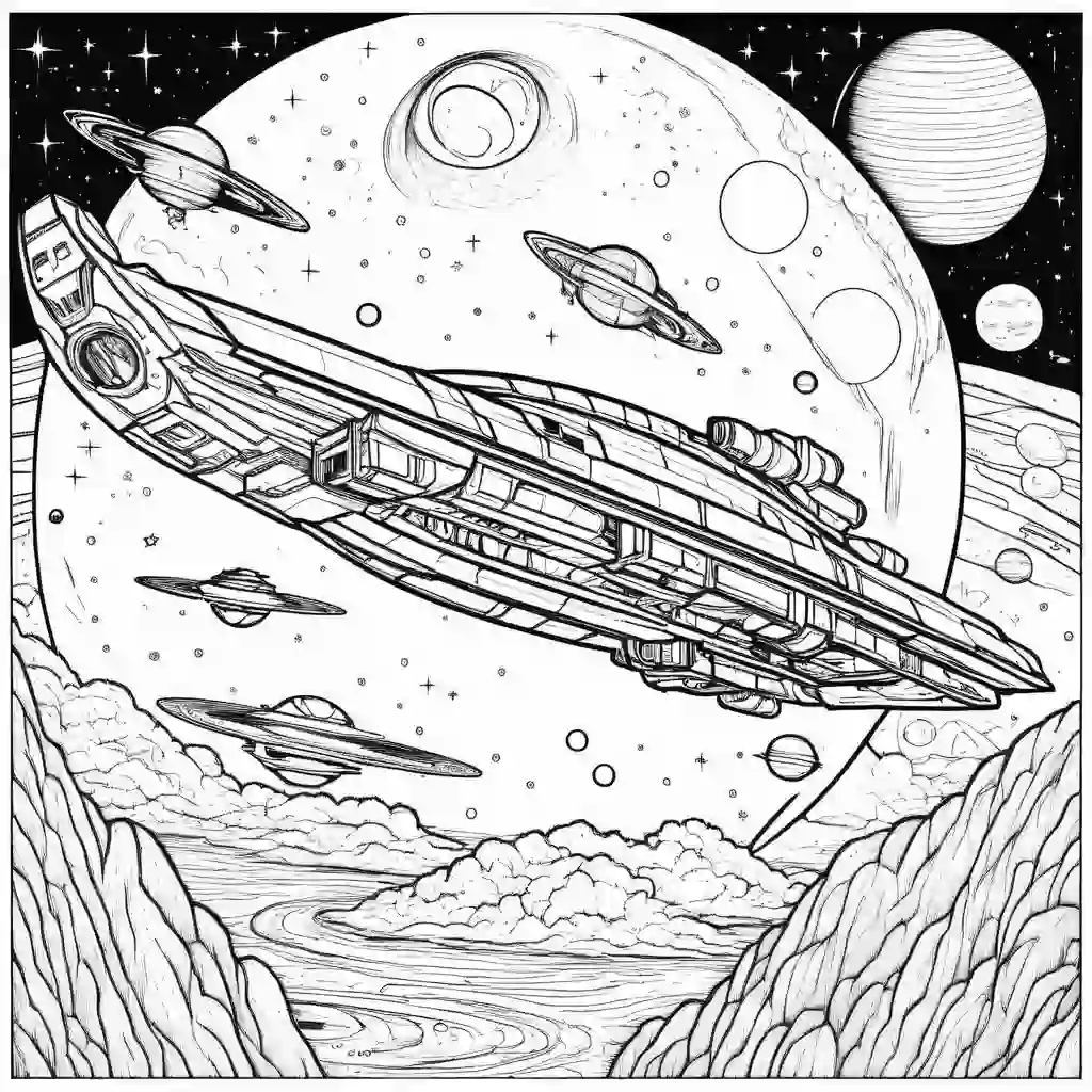 Spacecrafts coloring pages